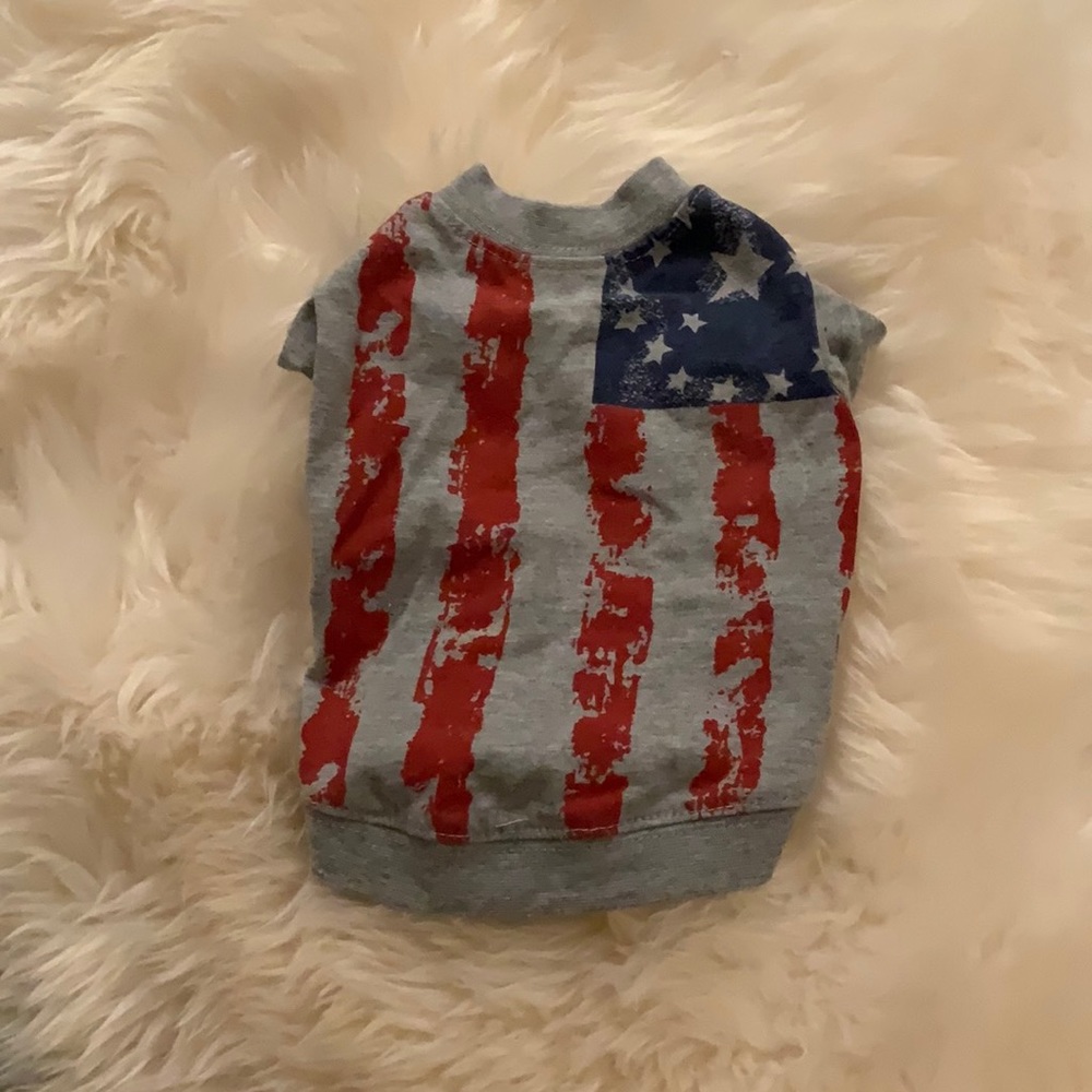 Zack & Zoey America's Pup Flag Print Dog T-Shirt